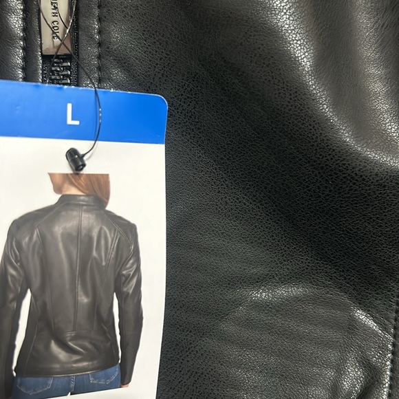 NWT Kenneth Cole Faux Leather Jacket black size M, L - Picture 9 of 12